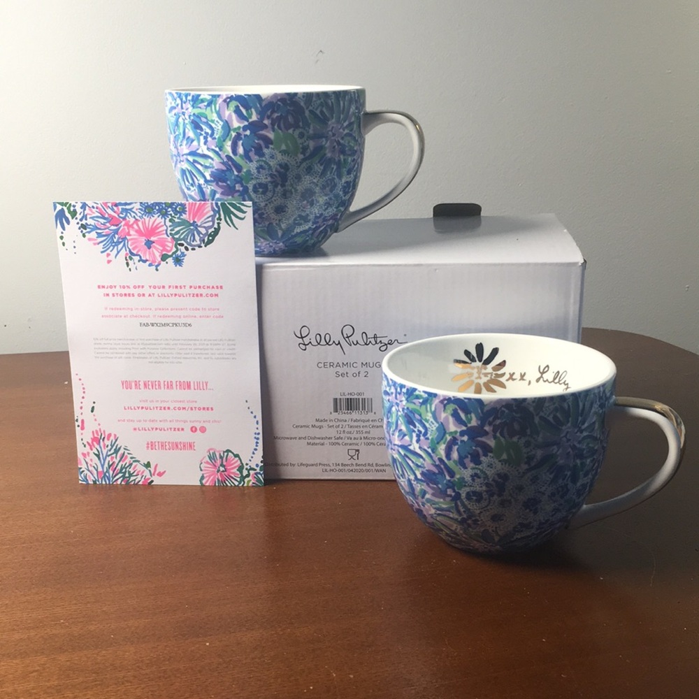 Lilly Pulitzer ceramic Mugs set of 2